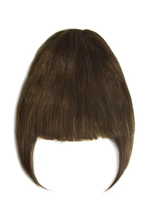 Clip in /on Remy Human Hair Fringe / Bangs - Chestnut Brown (#6)