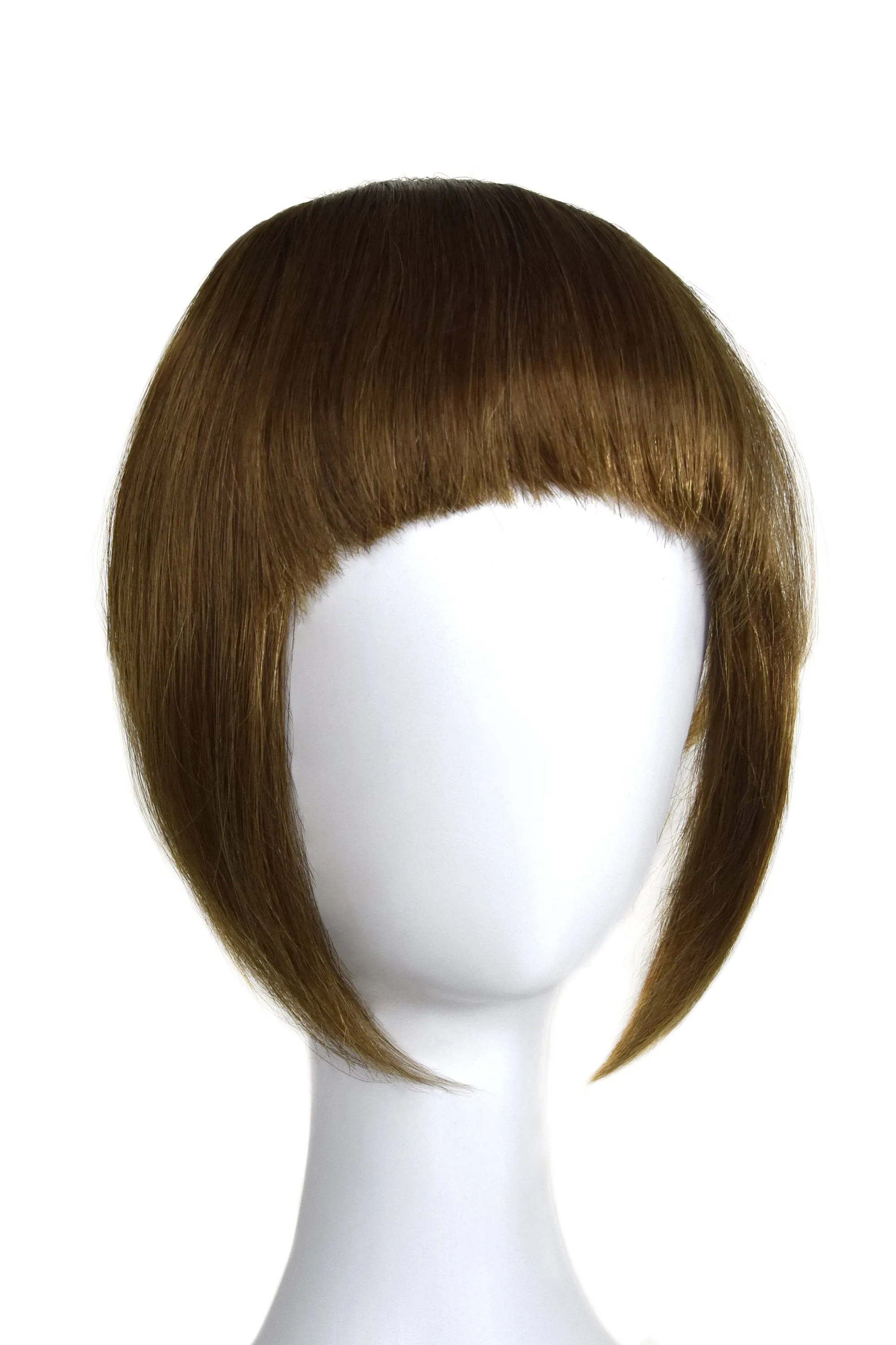 Clip in /on Remy Human Hair Fringe / Bangs - Chestnut Brown (#6)