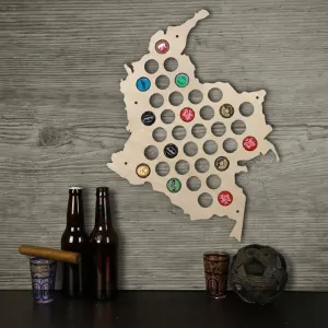 Colombia  Cap Map Wooden Bottle Cap Display Map Decorate Map Novelty Wall Mounted Wood Map