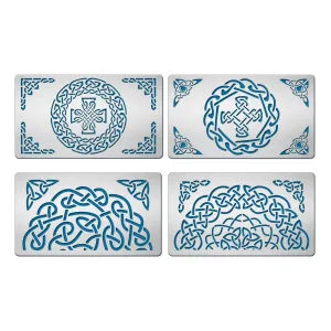 CRASPIRE 4Pcs 4 Patterns Stainless Steel Cutting Dies Stencils, for DIY Scrapbooking/Photo Album, Decorative Embossing DIY Paper Card, Mixed Patterns, 10.1x17.7cm, 1pc/pattern