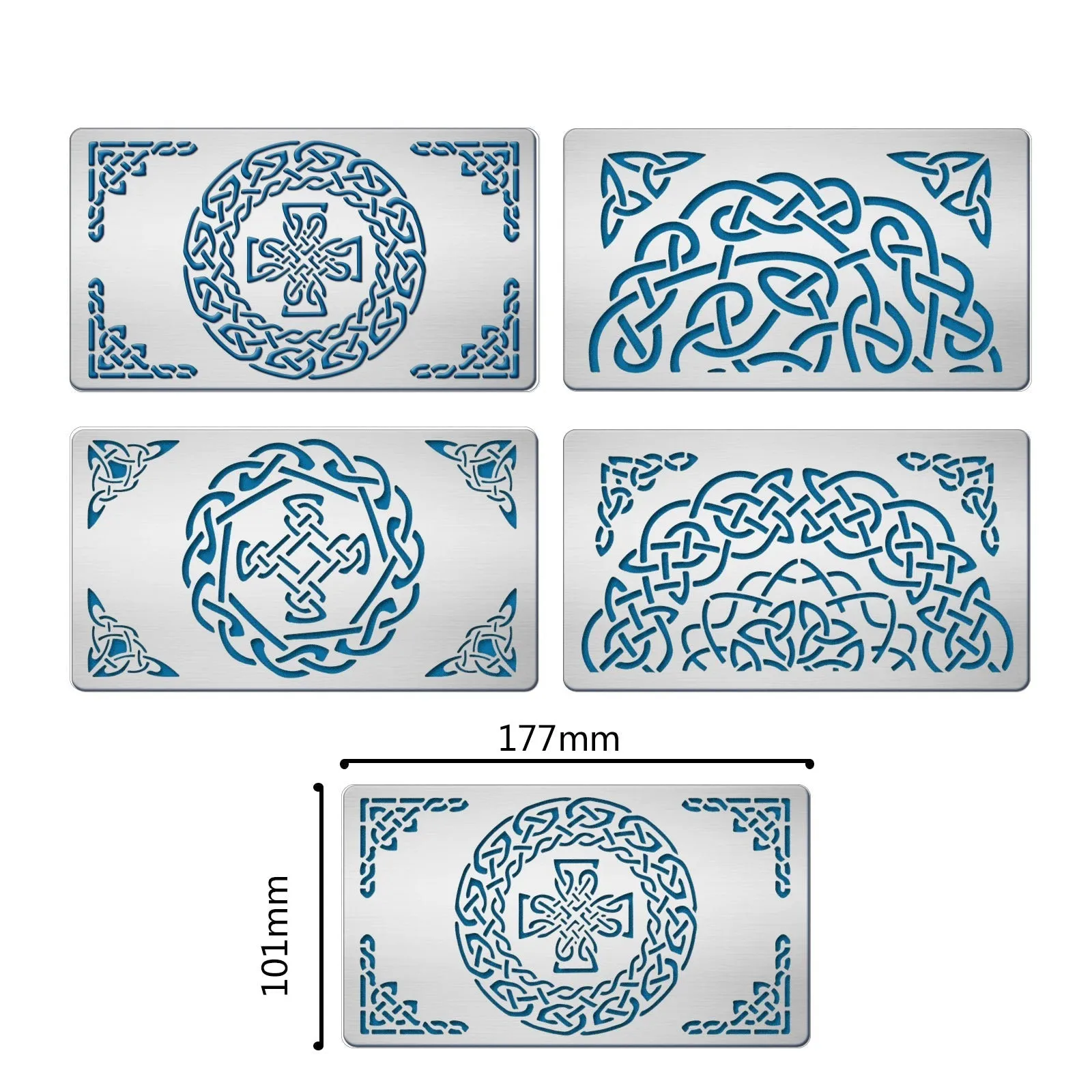CRASPIRE 4Pcs 4 Patterns Stainless Steel Cutting Dies Stencils, for DIY Scrapbooking/Photo Album, Decorative Embossing DIY Paper Card, Mixed Patterns, 10.1x17.7cm, 1pc/pattern