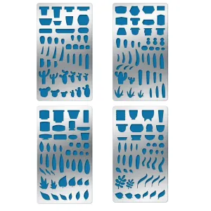 CRASPIRE 4Pcs 4 Style 304 Stainless Steel Cutting Dies Stencils, for DIY Scrapbooking/Photo Album, Decorative Embossing DIY Paper Card, Plants Pattern, 17.7x10.1cm, 1pc/style