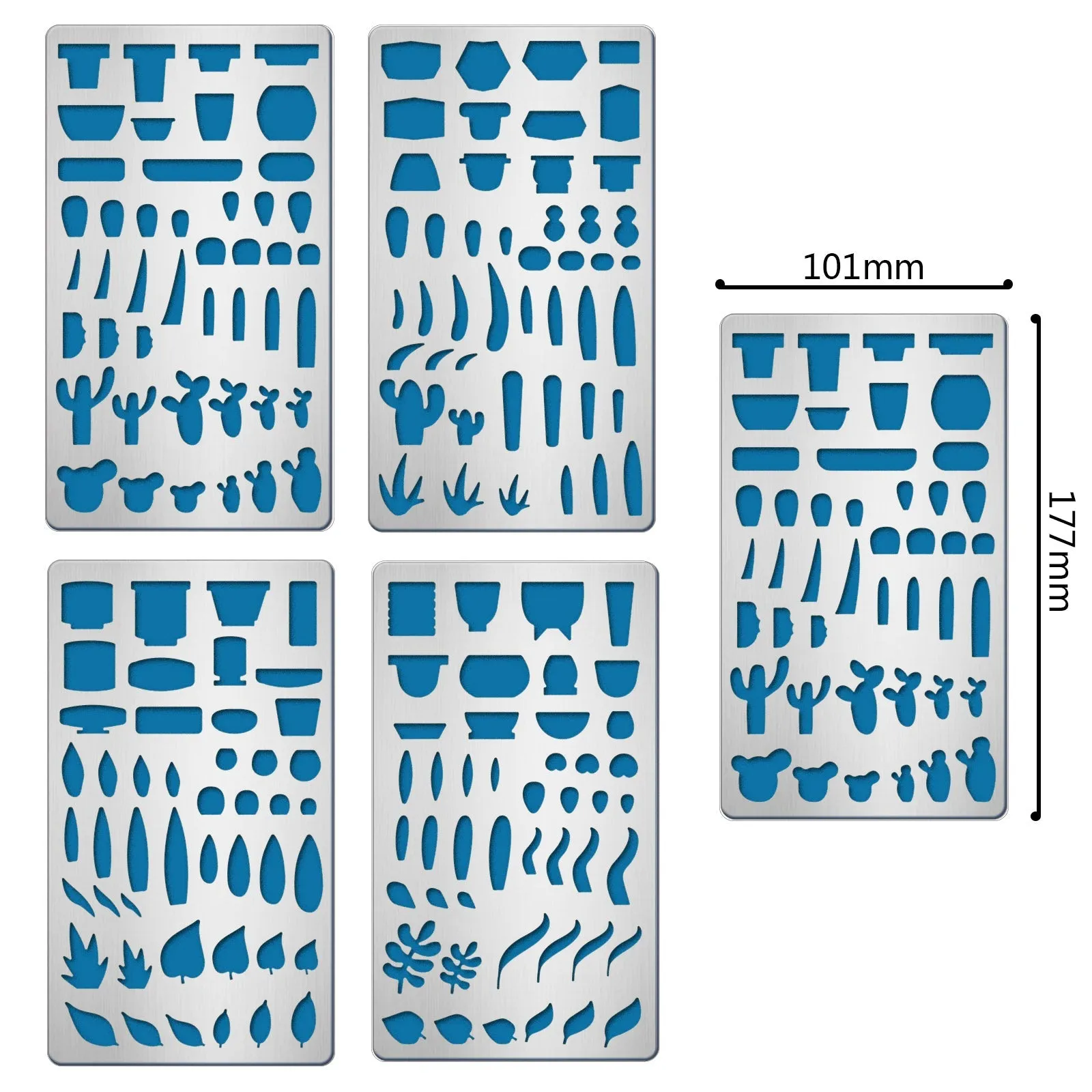 CRASPIRE 4Pcs 4 Style 304 Stainless Steel Cutting Dies Stencils, for DIY Scrapbooking/Photo Album, Decorative Embossing DIY Paper Card, Plants Pattern, 17.7x10.1cm, 1pc/style