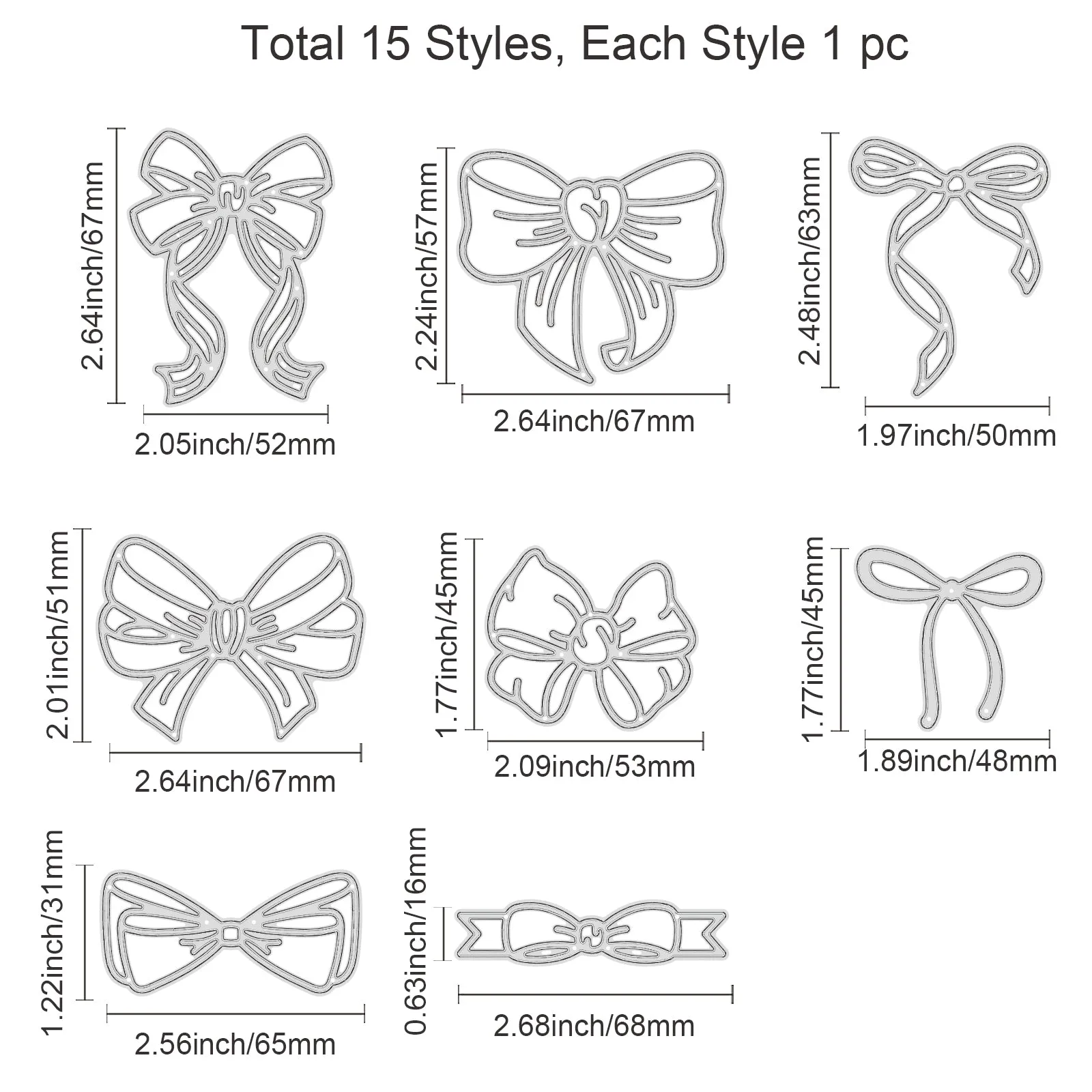 CRASPIRE Bow Tie Carbon Steel Cutting Dies Stencils, for DIY Scrapbooking/Photo Album, Decorative Embossing DIY Paper Card