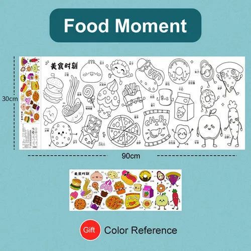 Creative Artistry Unleashed: Children's DIY Sticky Coloring Graffiti Paper Roll Toy