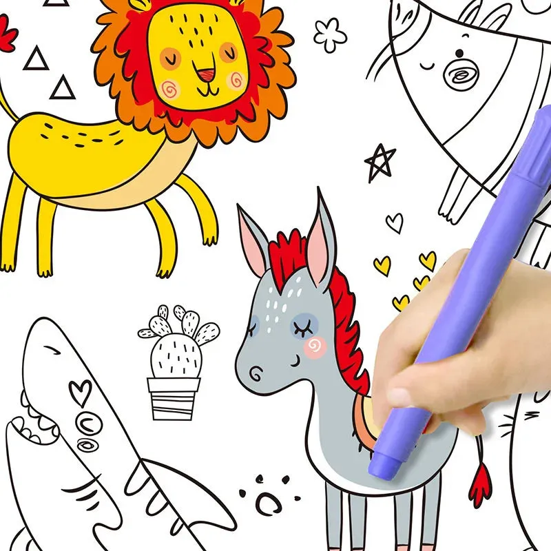 Creative Artistry Unleashed: Children's DIY Sticky Coloring Graffiti Paper Roll Toy