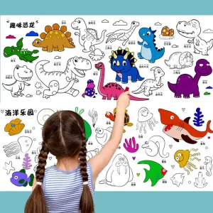 Creative Artistry Unleashed: Children's DIY Sticky Coloring Graffiti Paper Roll Toy