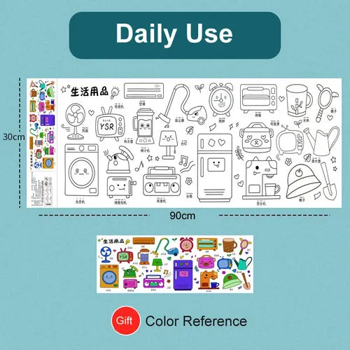 Creative Artistry Unleashed: Children's DIY Sticky Coloring Graffiti Paper Roll Toy