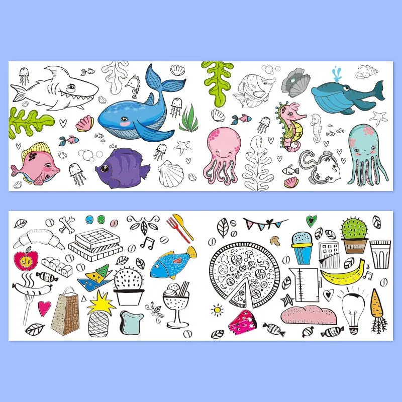 Creative Artistry Unleashed: Children's DIY Sticky Coloring Graffiti Paper Roll Toy