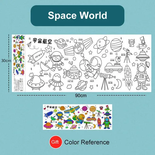 Creative Artistry Unleashed: Children's DIY Sticky Coloring Graffiti Paper Roll Toy