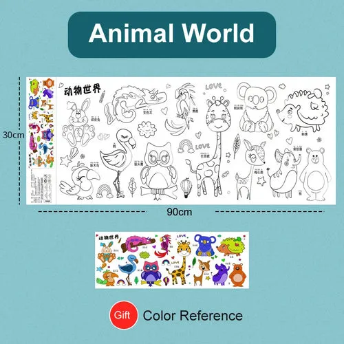 Creative Artistry Unleashed: Children's DIY Sticky Coloring Graffiti Paper Roll Toy