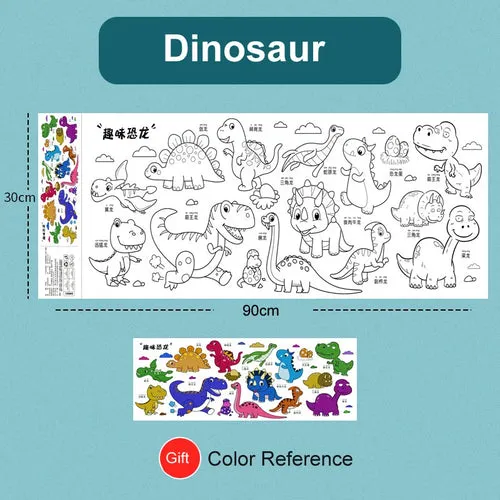 Creative Artistry Unleashed: Children's DIY Sticky Coloring Graffiti Paper Roll Toy