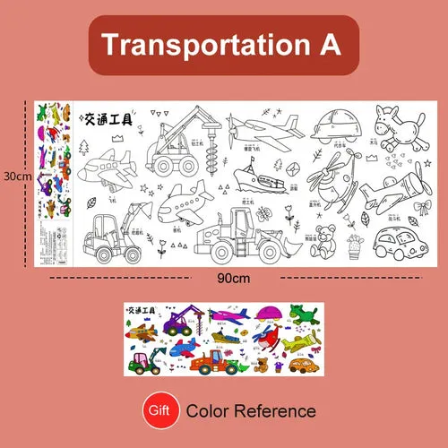 Creative Artistry Unleashed: Children's DIY Sticky Coloring Graffiti Paper Roll Toy