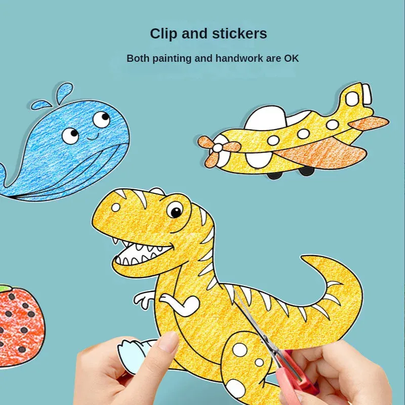 Creative Artistry Unleashed: Children's DIY Sticky Coloring Graffiti Paper Roll Toy