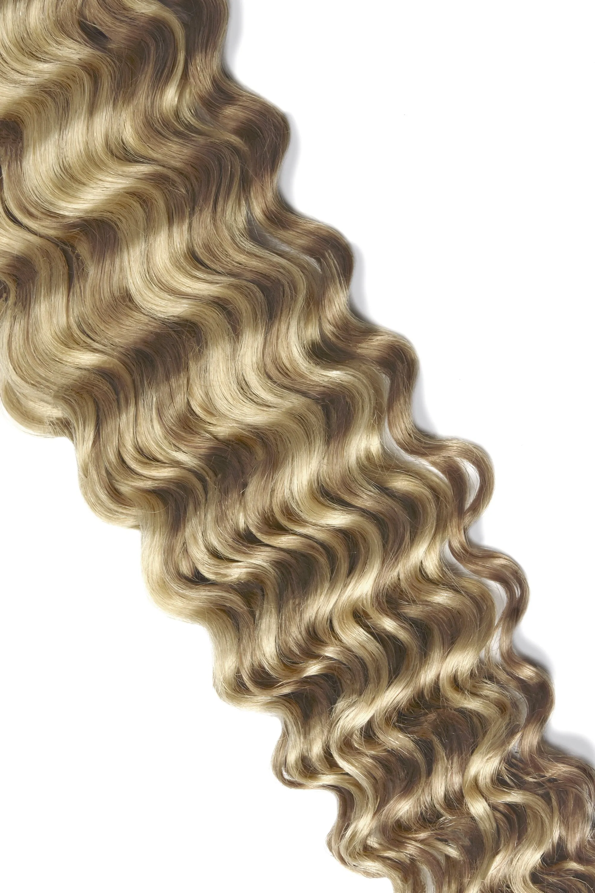 Curly Clip-In Human Hair Extensions - Biscuit Blondey (#18/613)