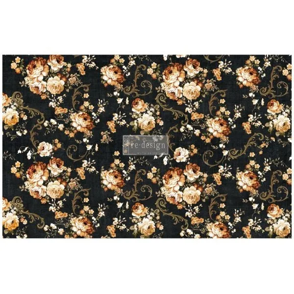 Dark Floral Decoupage Decor Tissue Paper