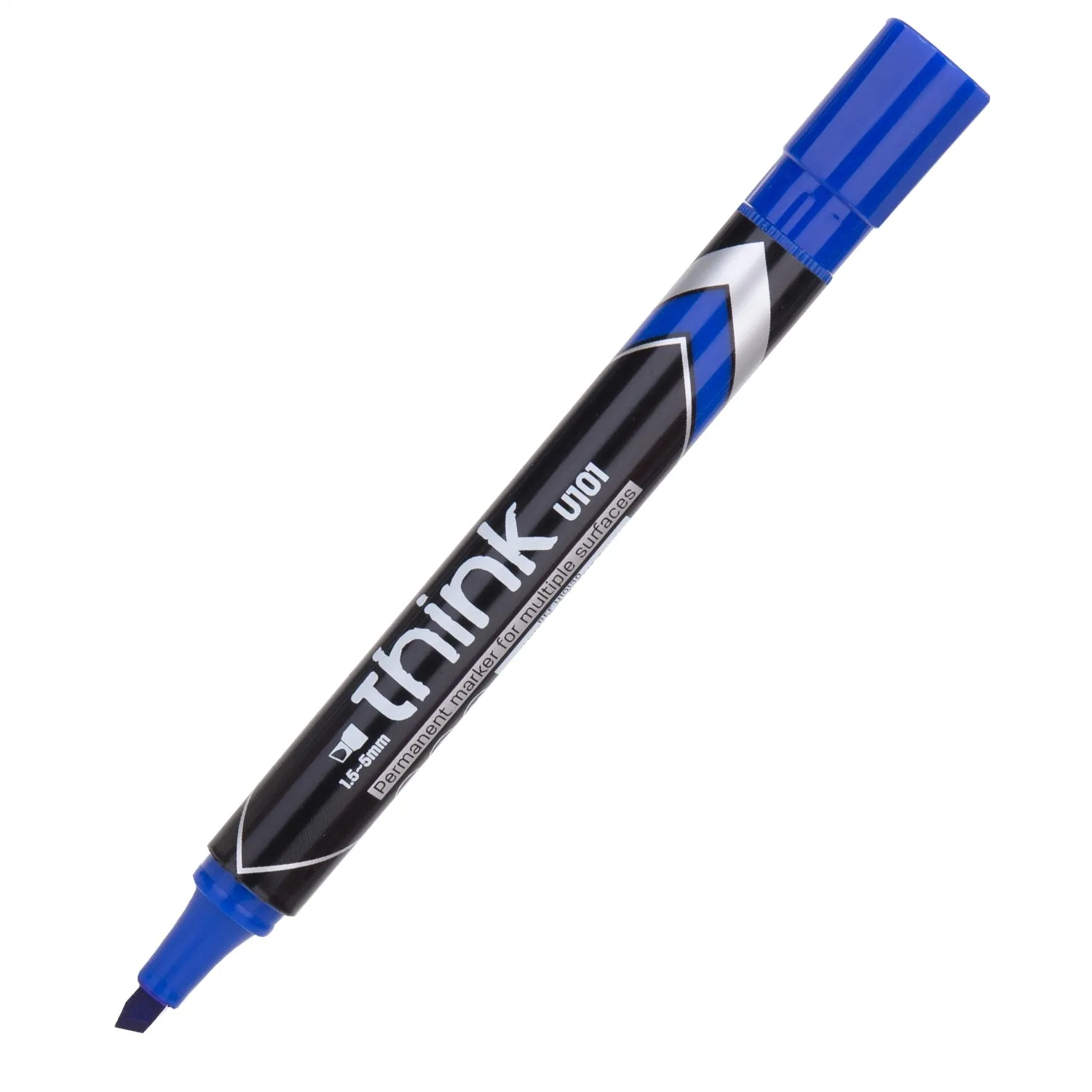 Deli Permanent Marker Chisel 1.5-5mm Blue - (EU10130)