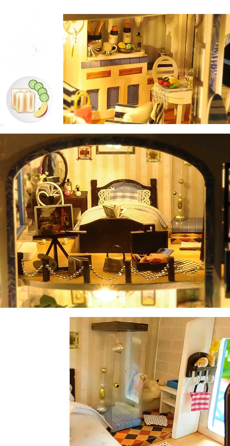 DIY House Wooden Model Educational Toys Children Gift