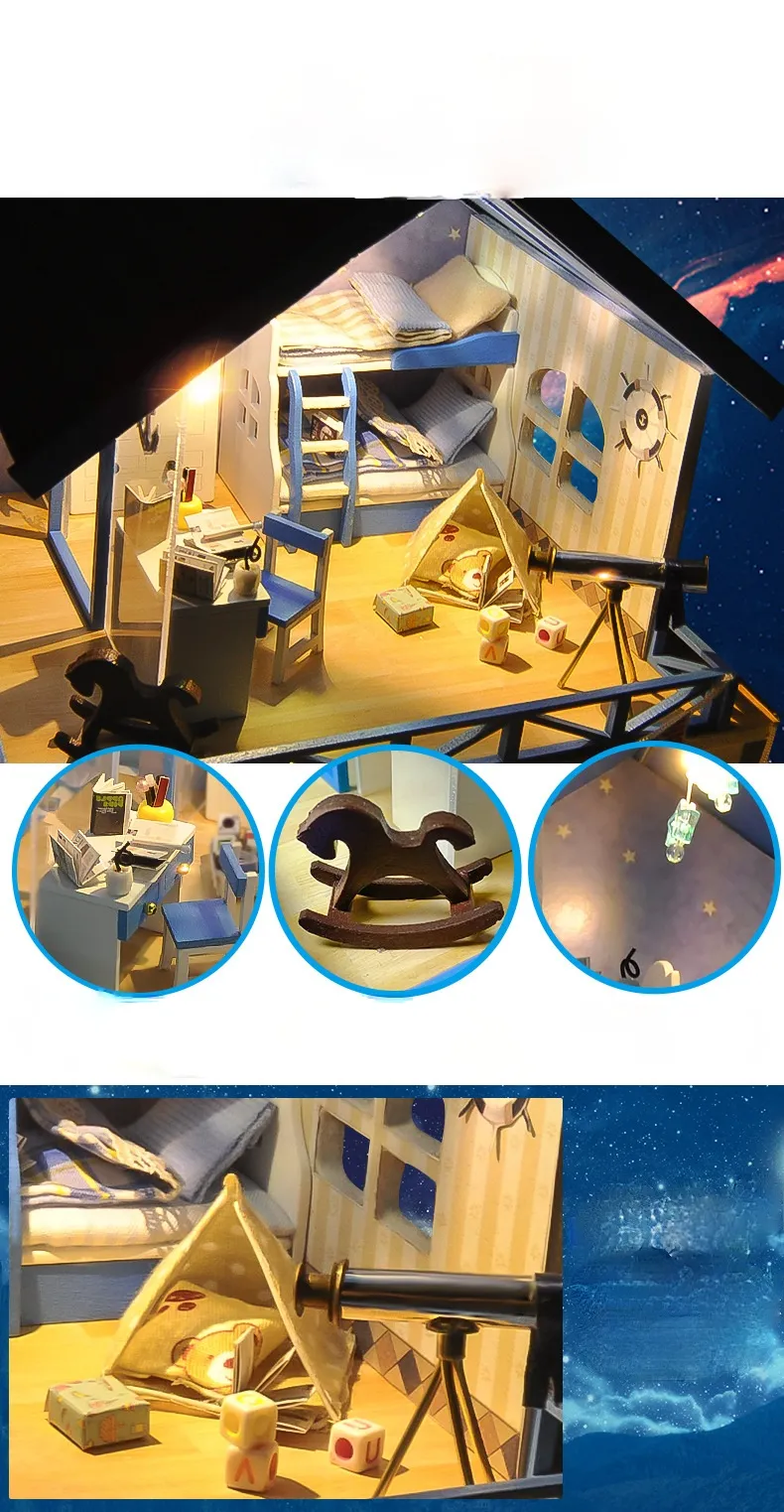 DIY House Wooden Model Educational Toys Children Gift