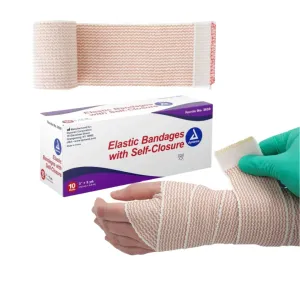 Dynarex Elastic Bandages with Self-Closure 3" x 5yd Latex Free Box of 10