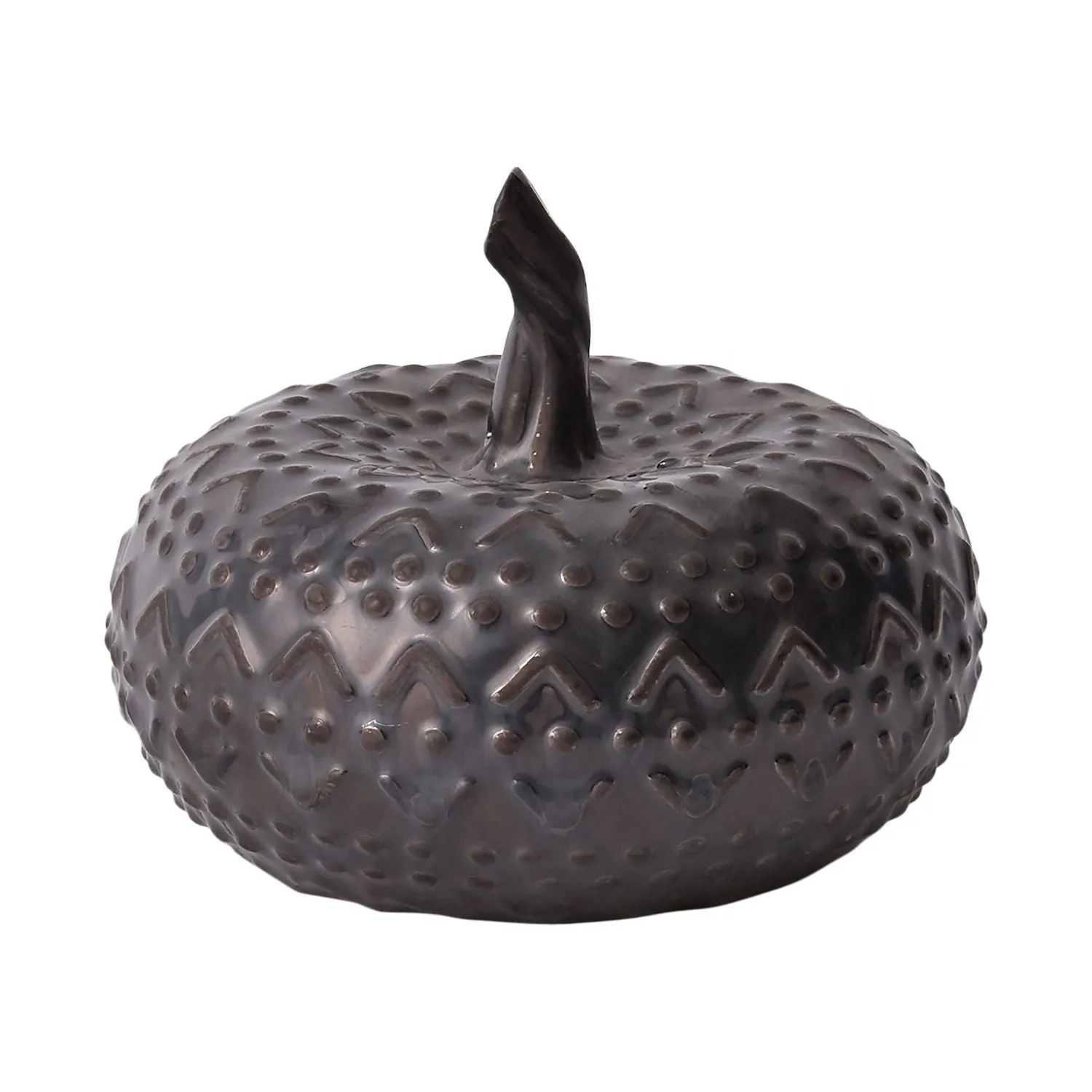 Eerie Black Ceramic Halloween Textured Thanksgiving Pumpkin Decor