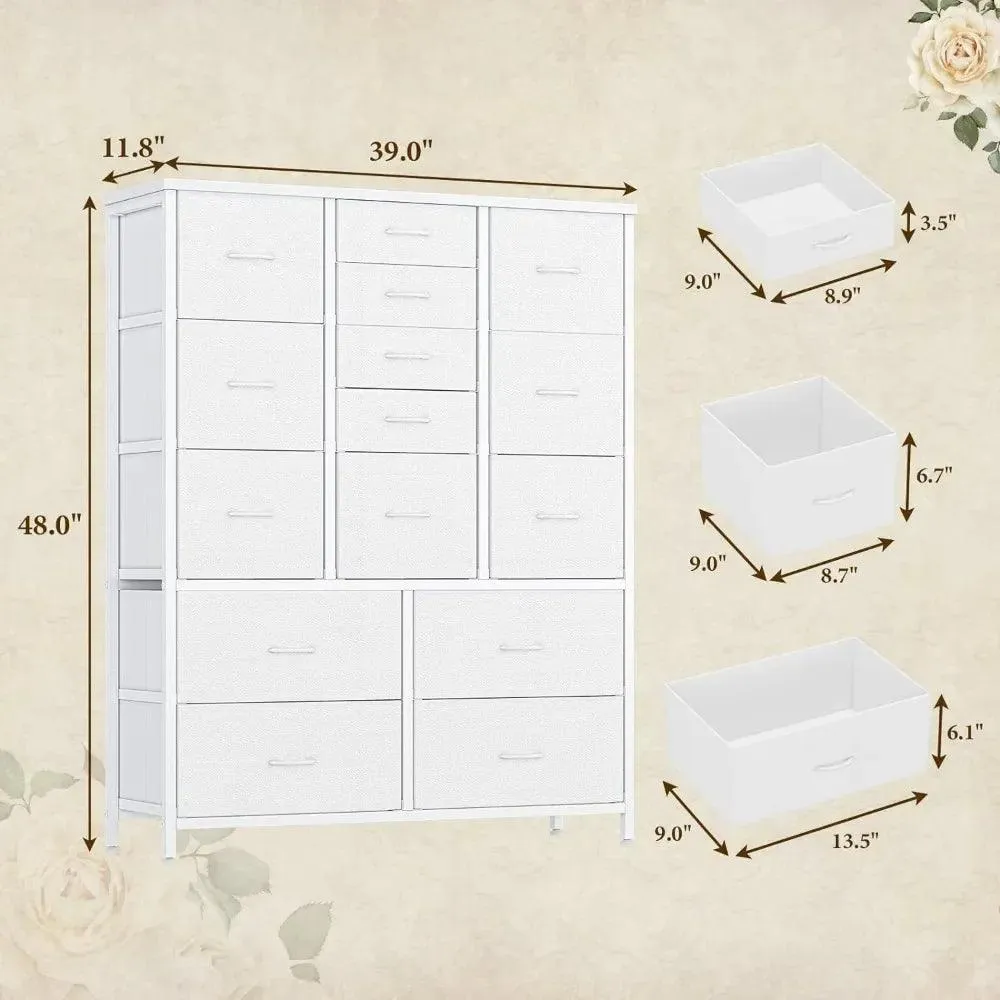 Elegant 15-Drawer Chest with Organizers for Stylish Bedroom Storage