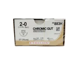 Ethicon 883H 2-0 GUT CHROMIC Naturally BROWN 1X27" CT-2 Box of 36