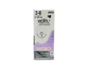 Ethicon J945H 2-0 COATED VICRYL UNDYED 1X36" CT-1 Box of 36