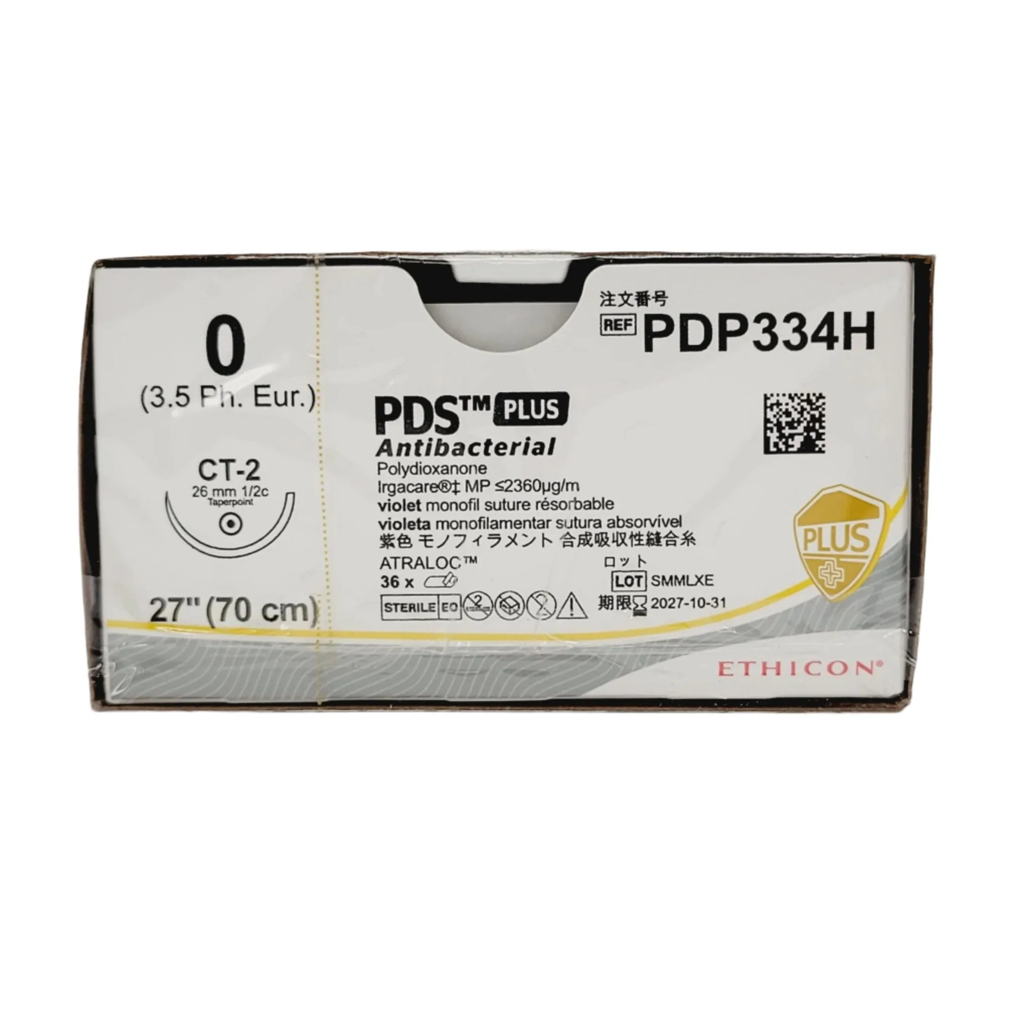 Ethicon PDP334H 0 PDS PLUS VIOLET 1X27" CT-2 Box of 36