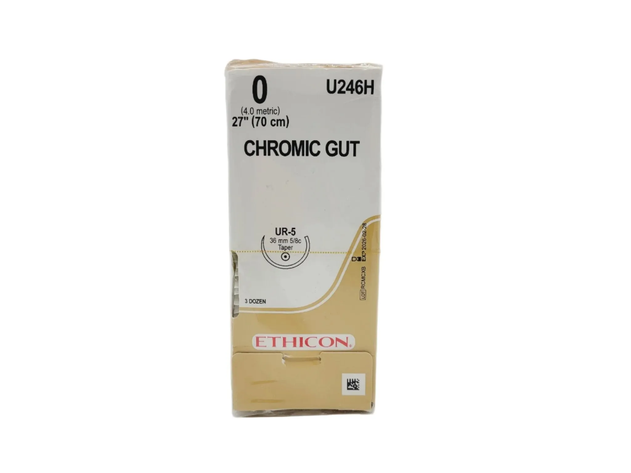 Ethicon U246H 0 GUT CHROMIC Naturally BROWN 1X27" UR-5 Box of 36