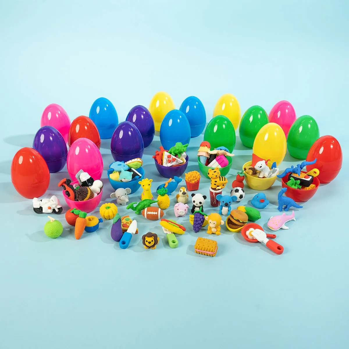 Food & Animal Erasers in Easter Eggs