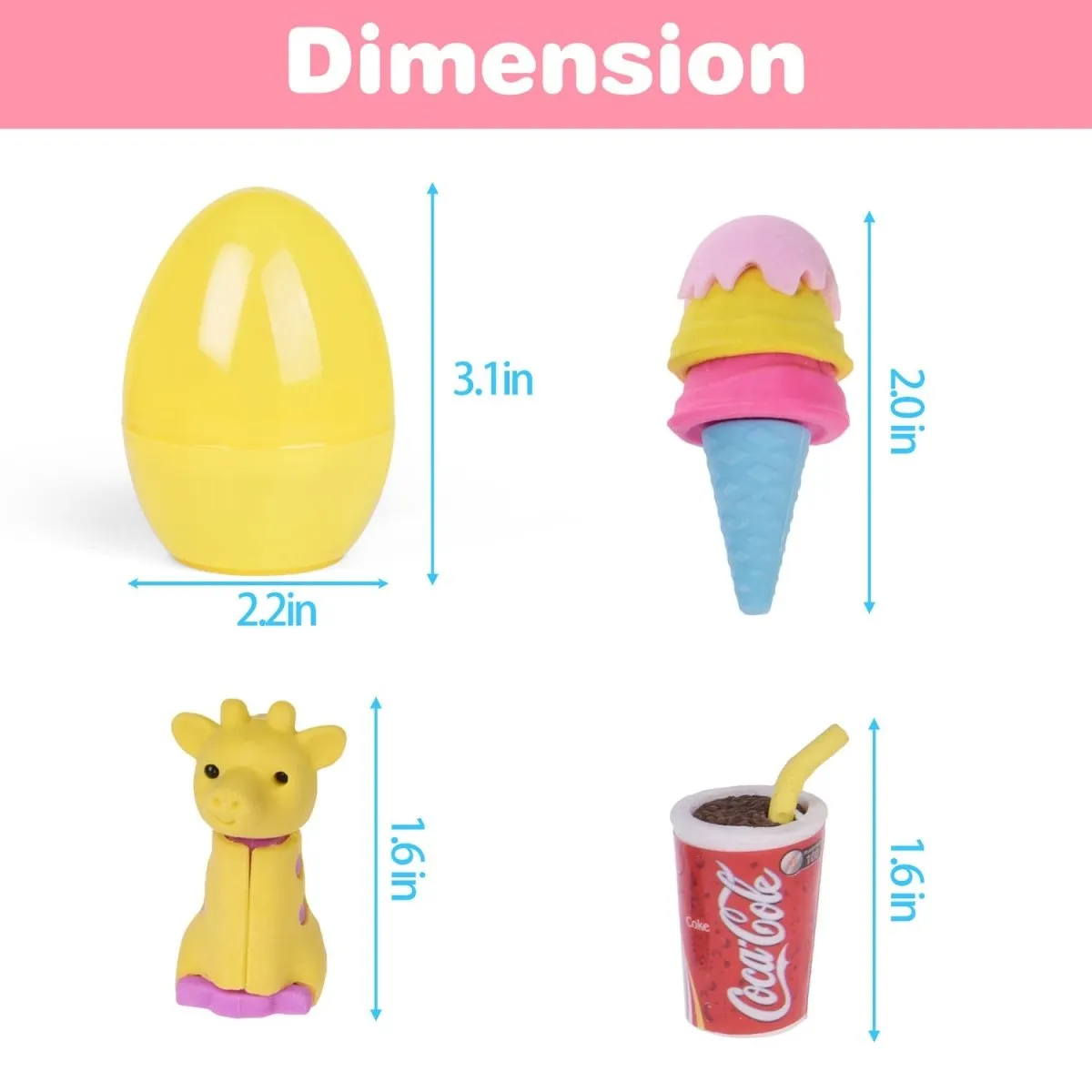 Food & Animal Erasers in Easter Eggs