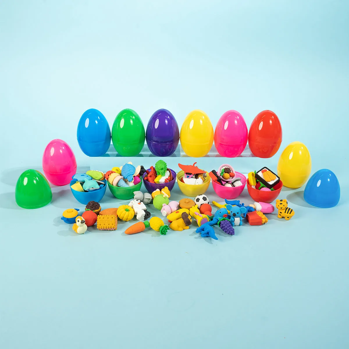 Food & Animal Erasers in Easter Eggs