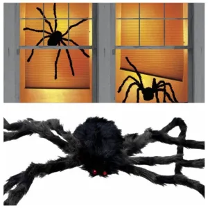 Giant Halloween Black Plush Spiders 7 Sizes