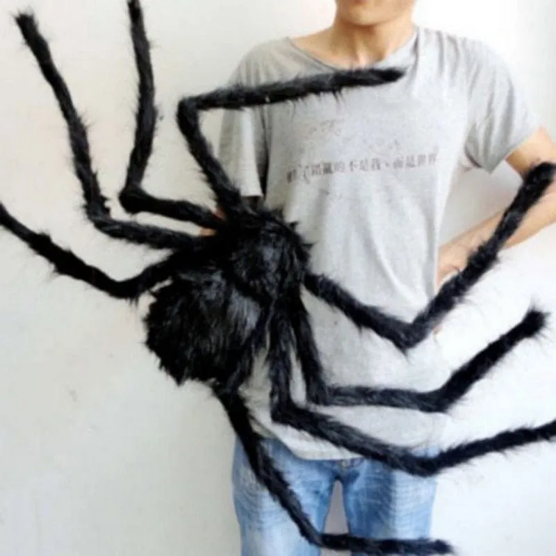 Giant Halloween Black Plush Spiders 7 Sizes