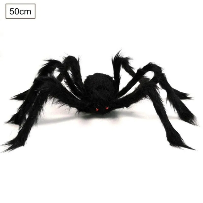 Giant Halloween Black Plush Spiders 7 Sizes