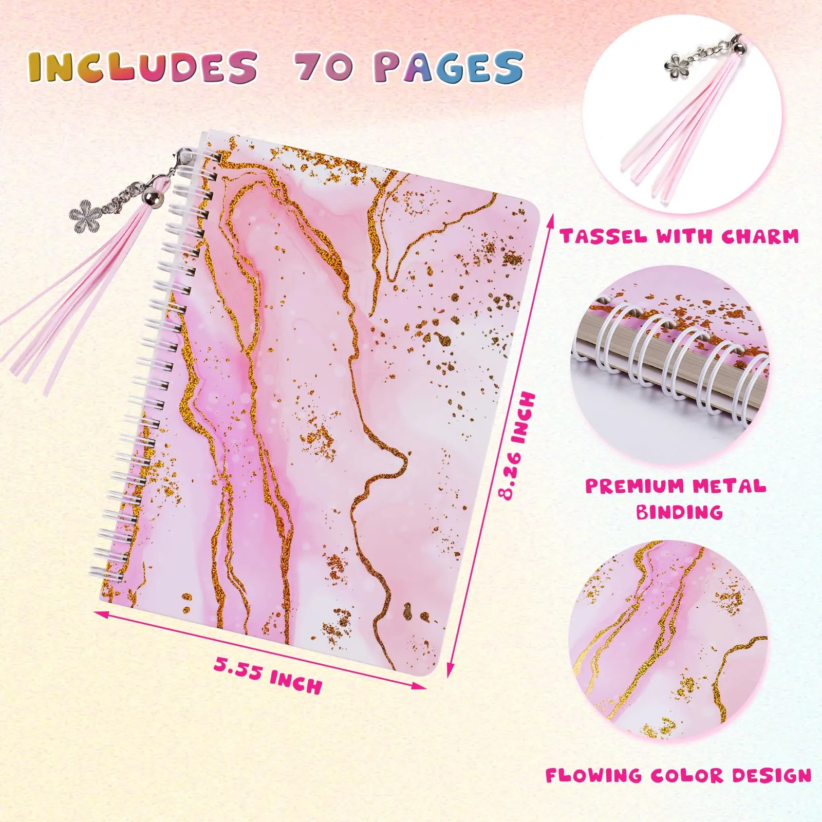 Godboat Journal Set for Girls Ages 8-12, Teen Girl Gifts, Personalized Gifts 6-15, Teenage Girls Gifts Ideas, Art Supplies for Kids 9-12, Scrapbook Kit, Crafts for Girls Ages 8-12