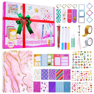 Godboat Journal Set for Girls Ages 8-12, Teen Girl Gifts, Personalized Gifts 6-15, Teenage Girls Gifts Ideas, Art Supplies for Kids 9-12, Scrapbook Kit, Crafts for Girls Ages 8-12