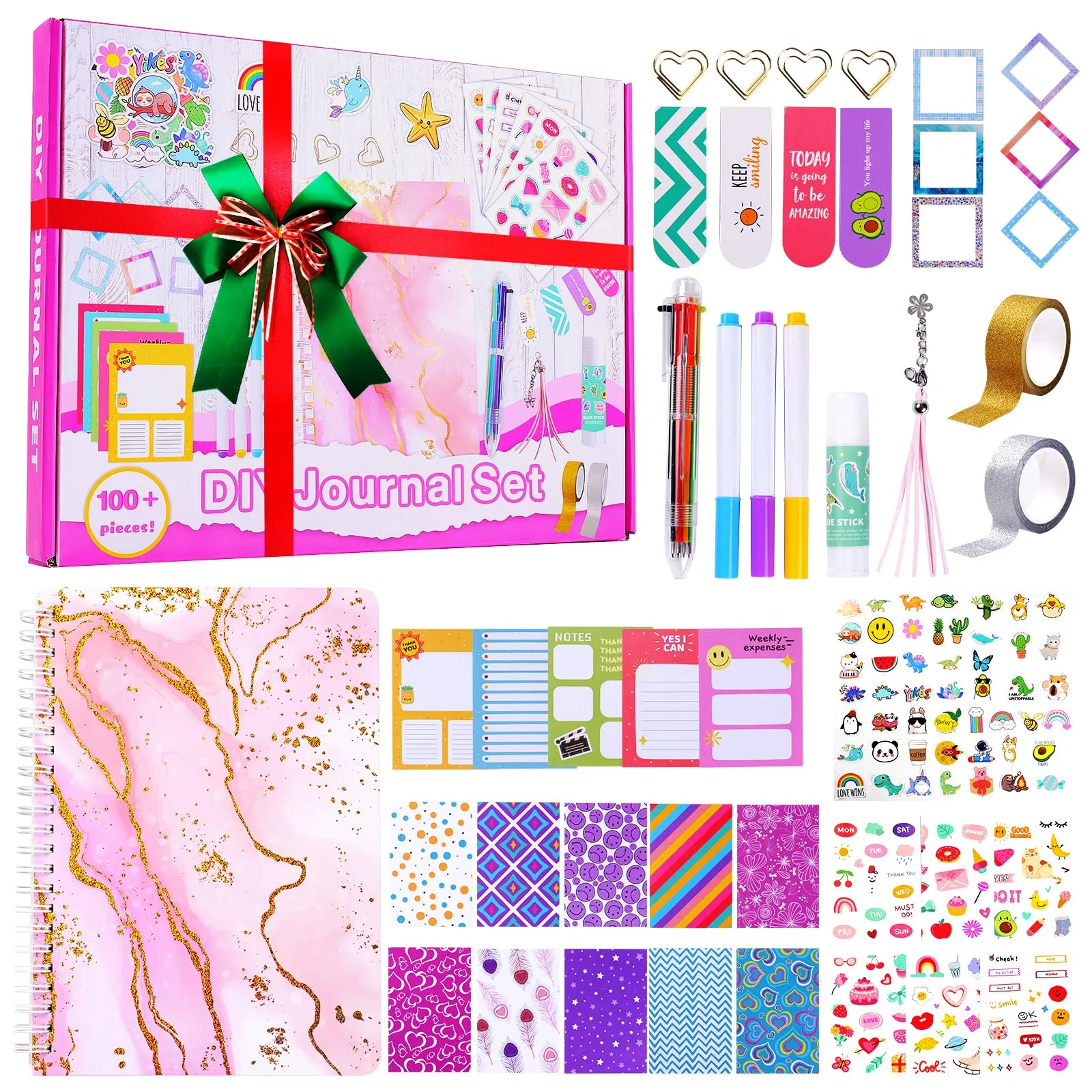 Godboat Journal Set for Girls Ages 8-12, Teen Girl Gifts, Personalized Gifts 6-15, Teenage Girls Gifts Ideas, Art Supplies for Kids 9-12, Scrapbook Kit, Crafts for Girls Ages 8-12