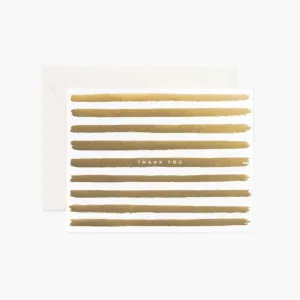 Gold Stripes Thank You Card (Boxed Set Of 8)