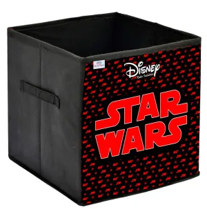 Heart Home Disney Star War Printed Non-Woven Foldable Storage Bin/Cube/Organizer For Toys, Clothes And Books With Handles (Black) -HS43HEARTH26290