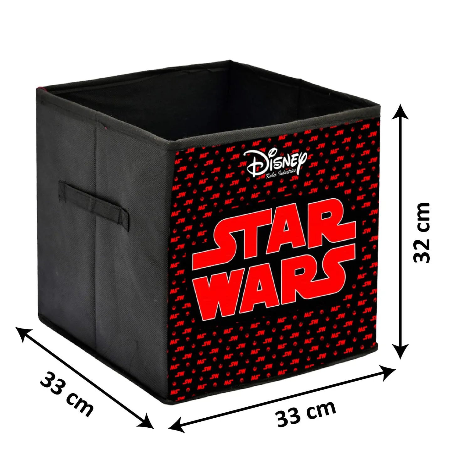 Heart Home Disney Star War Printed Non-Woven Foldable Storage Bin/Cube/Organizer For Toys, Clothes And Books With Handles (Black) -HS43HEARTH26290