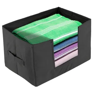 Heart Home Multiuses Non-Woven Closet Organizer, Storage Bin, Shelf Storage Oragnizer With Handle (Black)-HS43HEARTH26351