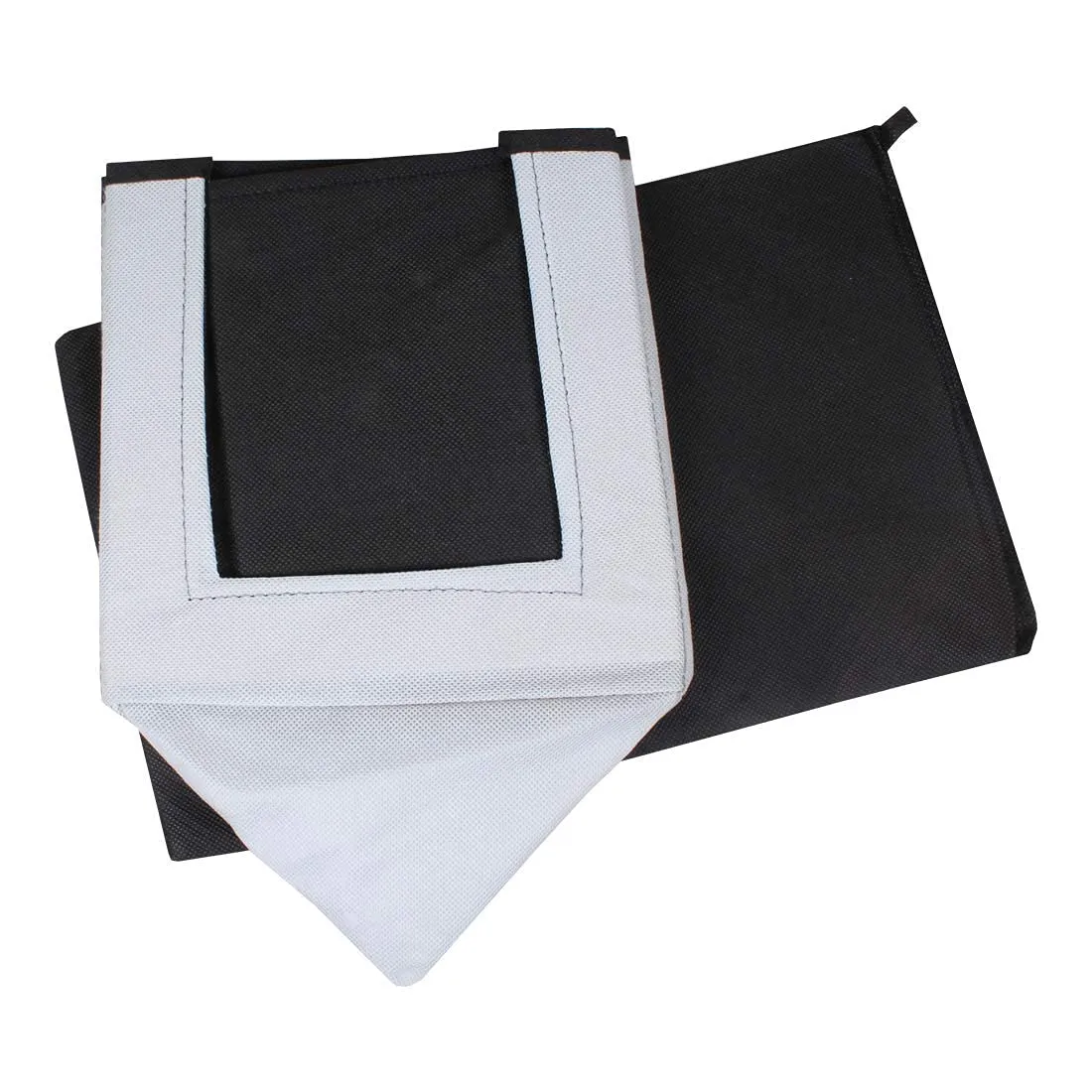 Heart Home Multiuses Non-Woven Closet Organizer With Handles- Pack of 3 (Black & Grey) -HS43HEARTH26541