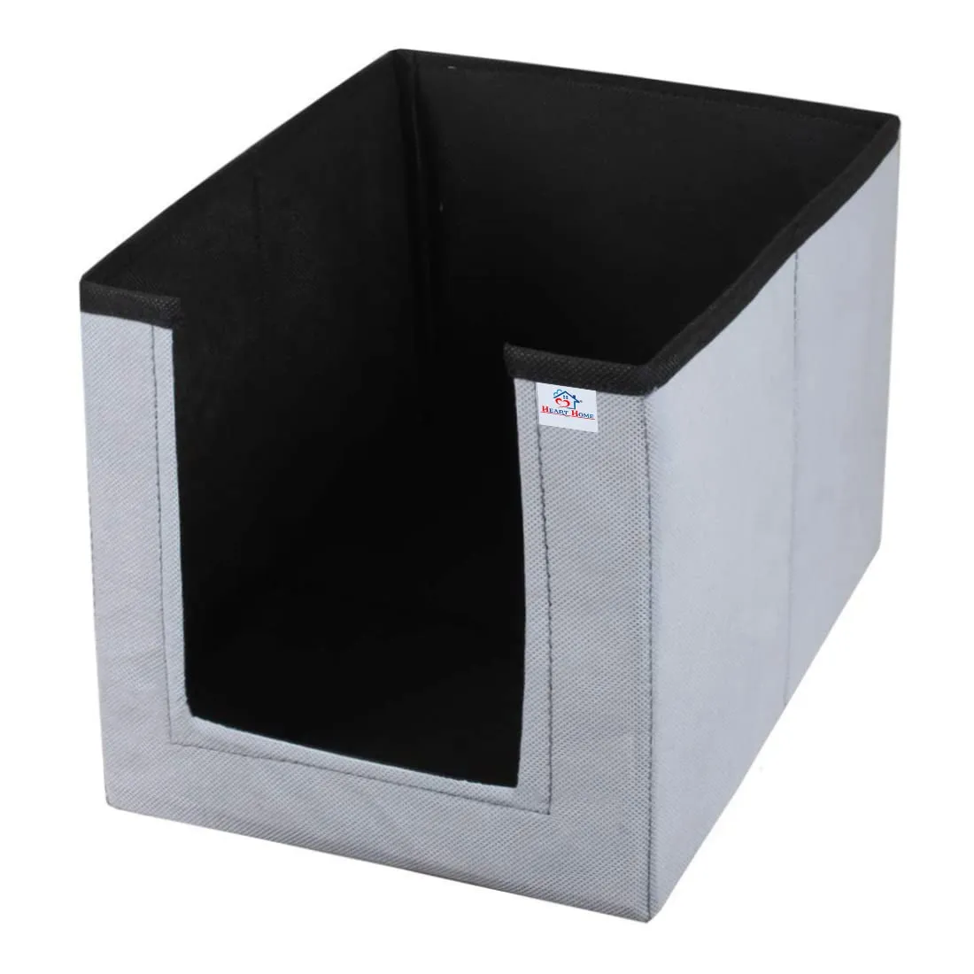 Heart Home Multiuses Non-Woven Closet Organizer With Handles- Pack of 3 (Black & Grey) -HS43HEARTH26541