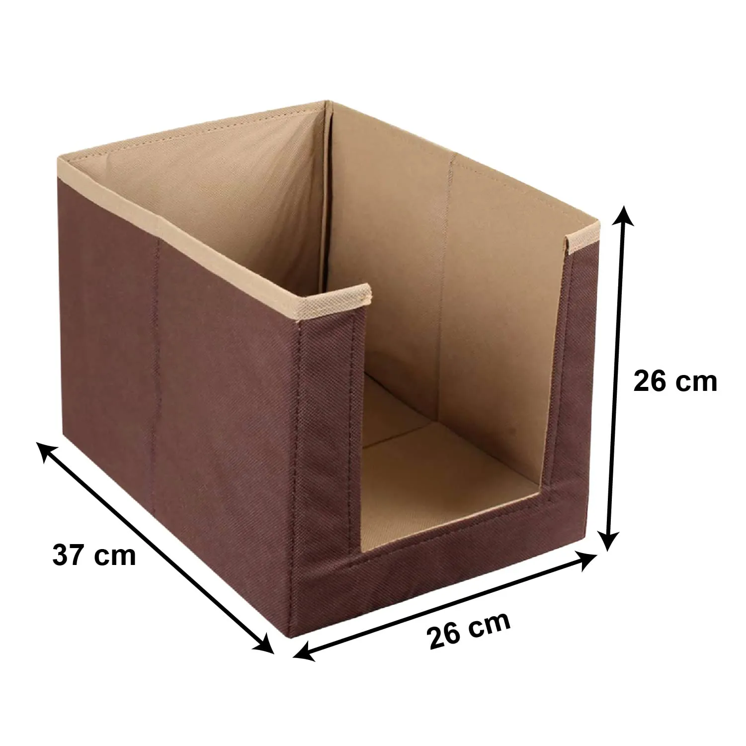 Heart Home Multiuses Non-Woven Closet Organizer With Handles- Pack of 3 (Brown) -HS43HEARTH26551
