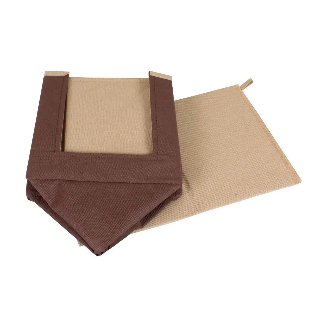 Heart Home Multiuses Non-Woven Closet Organizer With Handles- Pack of 3 (Brown) -HS43HEARTH26551