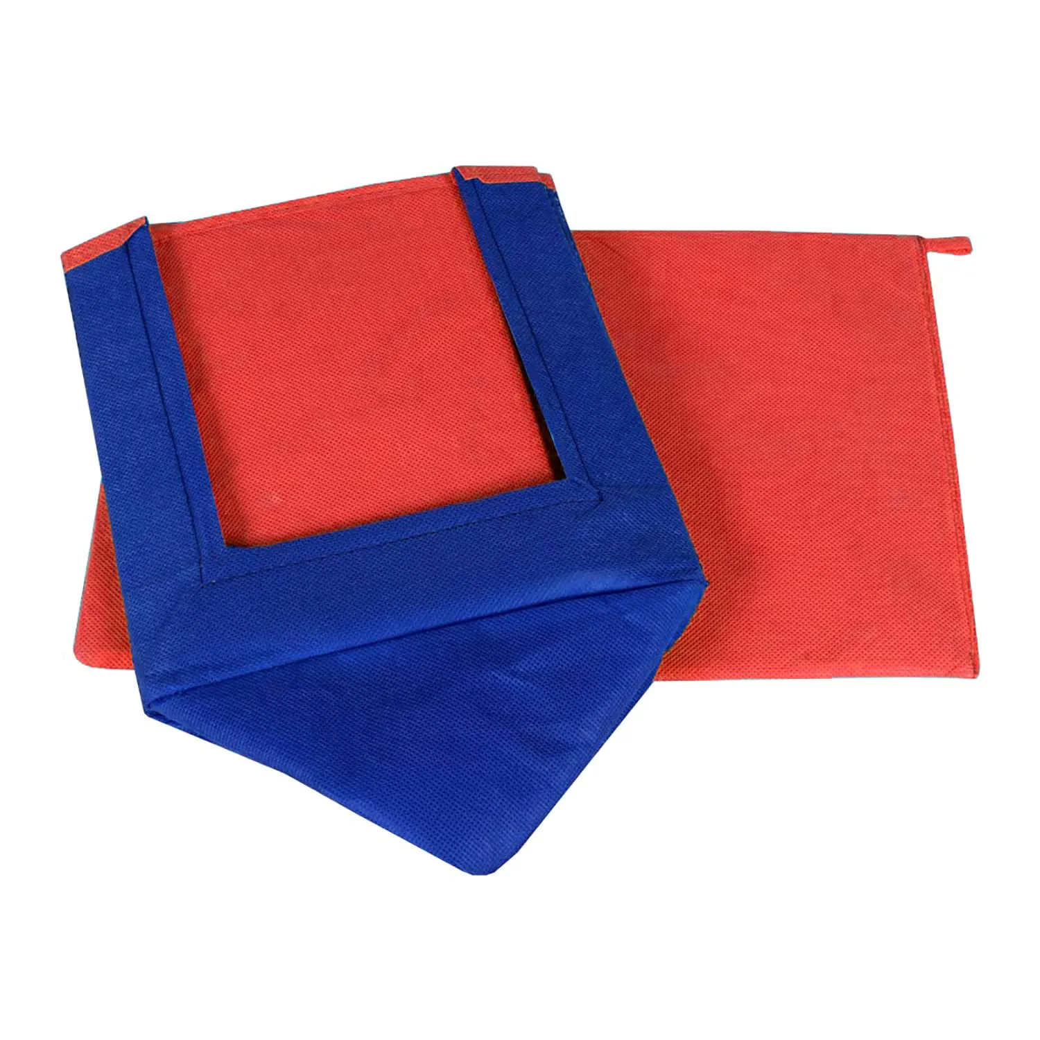Heart Home Non-Woven Foldable Shirt Stacker Closet Organizer With Handles- Pack of 3 (Red & Blue)-HS43HEARTH26530