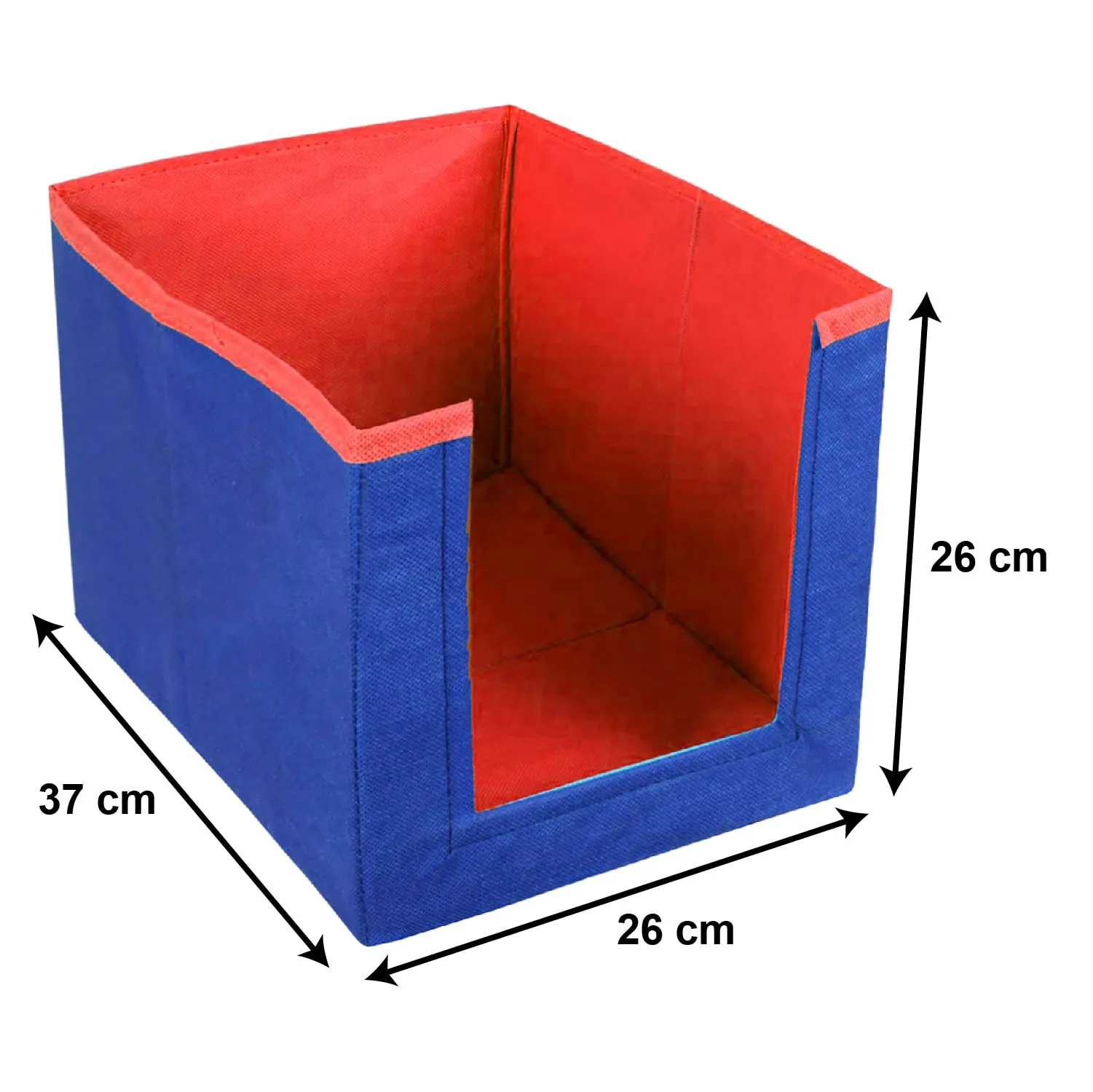 Heart Home Non-Woven Foldable Shirt Stacker Closet Organizer With Handles- Pack of 3 (Red & Blue)-HS43HEARTH26530