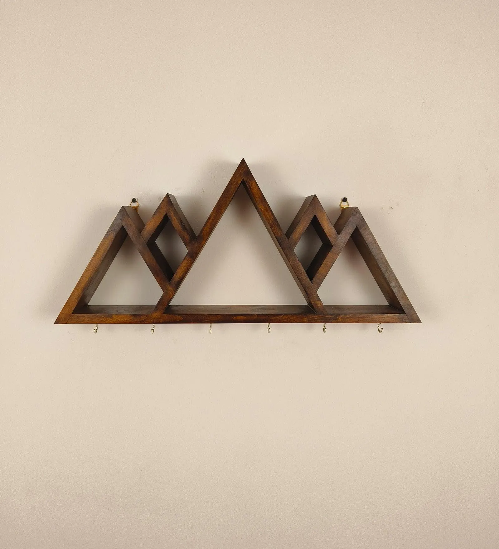 Heritage Wooden Wall Shelf Organiser With Key Holders